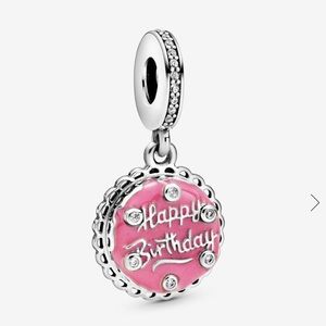 Pink Birthday Cake Dangle Charm